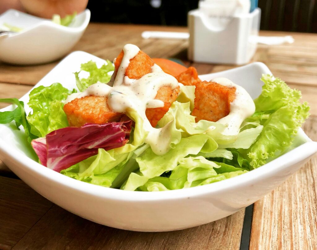 chicken salad in a bowl 